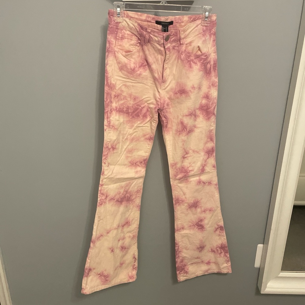 Forever 21 tie dye flare pants